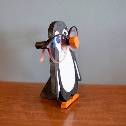Penguin Wooden Glasses Stand, Women's Day Gifts
