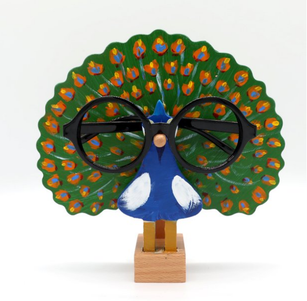 Peacock Eyeglass Stand.