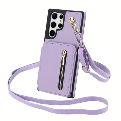 Stylish Genuine Leather Wallet-Style Samsung Phone Case