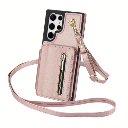 Stylish Genuine Leather Wallet-Style Samsung Phone Case