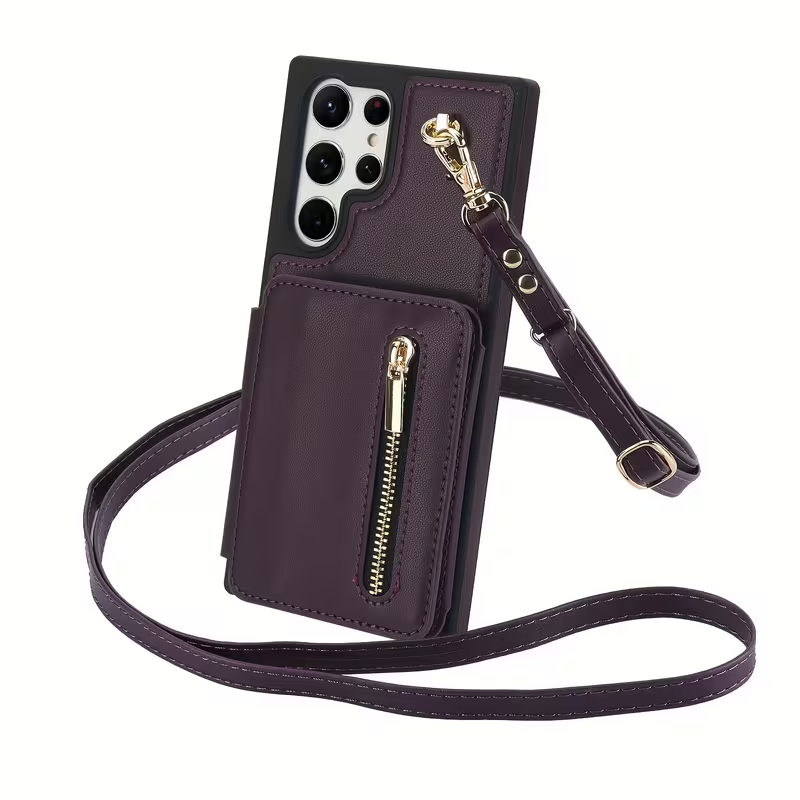 Stylish Genuine Leather Wallet-Style Samsung Phone Case