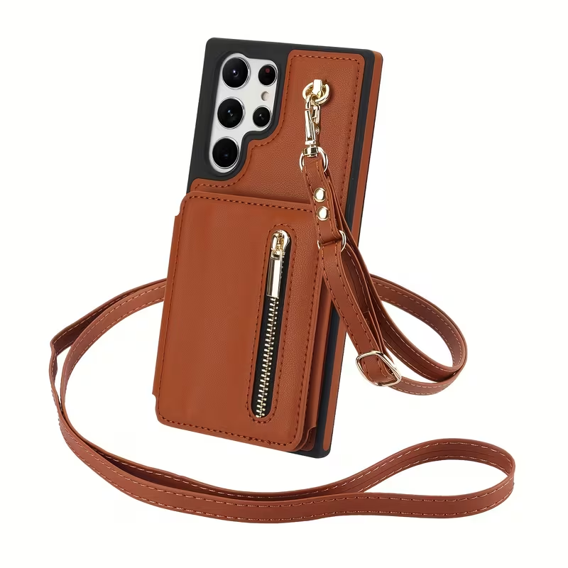 Stylish Genuine Leather Wallet-Style Samsung Phone Case
