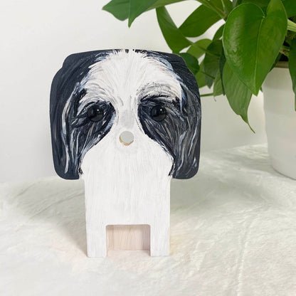 Gray Shih Tzu Dog Eyeglasses Stand