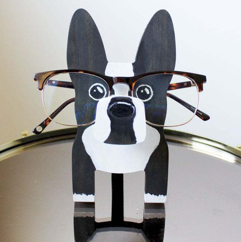Soso-Handmade Boston Terrier Glasses Stand Art Gift