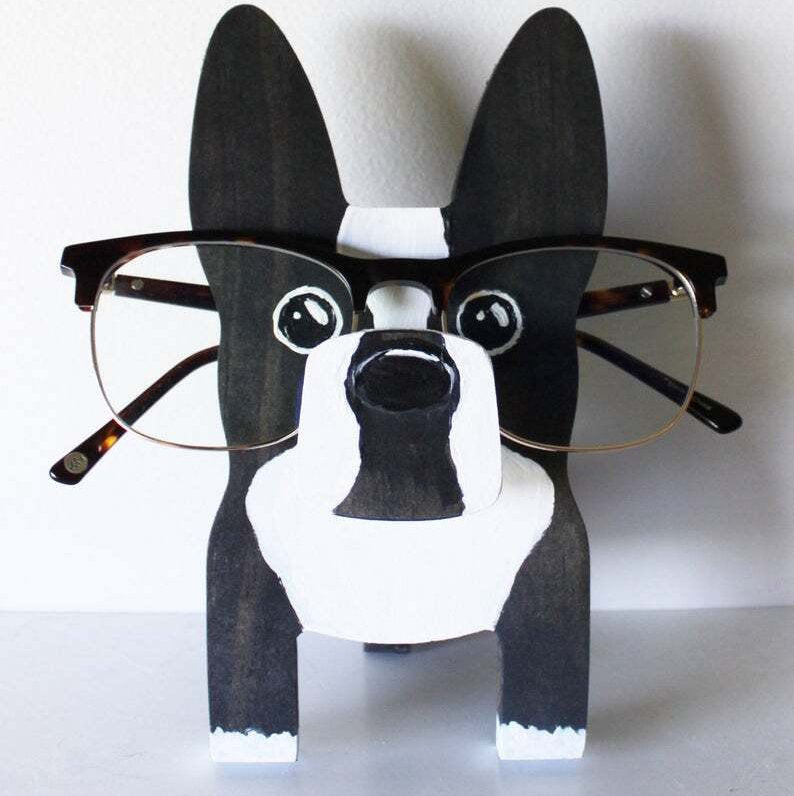 Soso-Handmade Boston Terrier Glasses Stand Art Gift