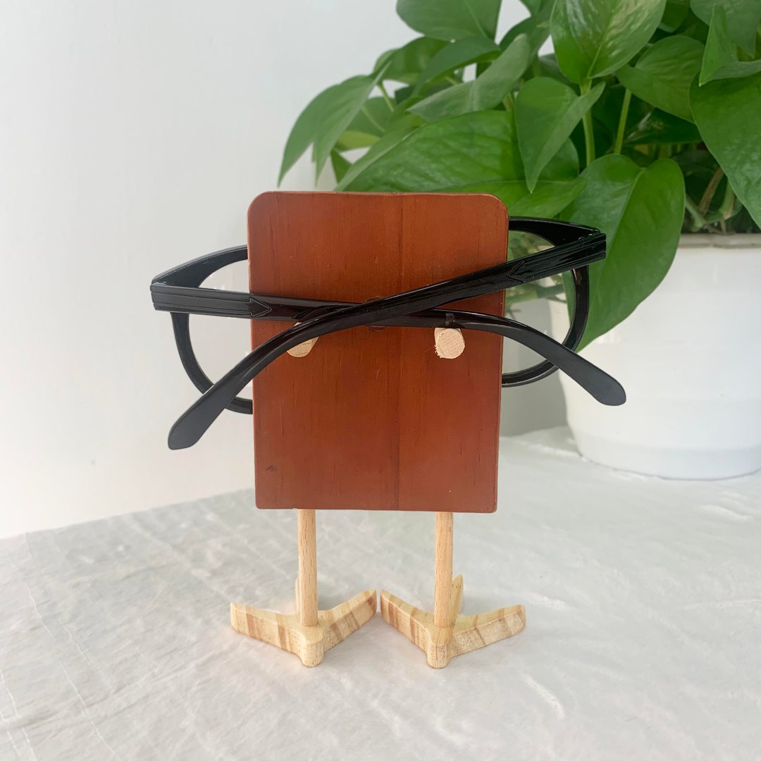 Handmade Bird Wearing Eyeglasses Stand