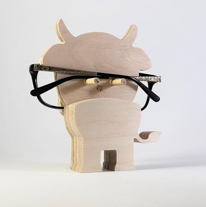 Miles-Handmade Cow Eyeglasses Stand