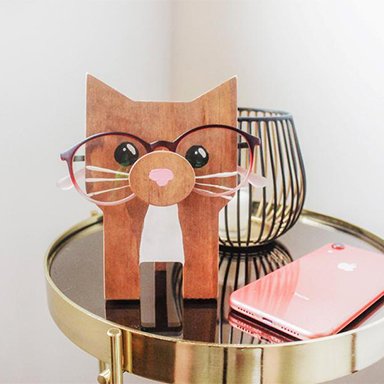 Handmade Cat Glasses Stand Art Gift