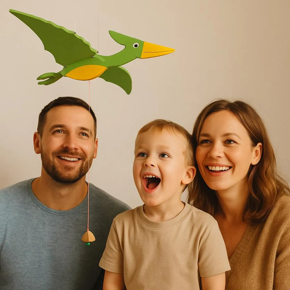 Flying Handmade Solid Wood Pterosaur Decoration