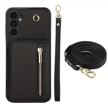 Stylish Genuine Leather Wallet-Style Samsung Phone Case