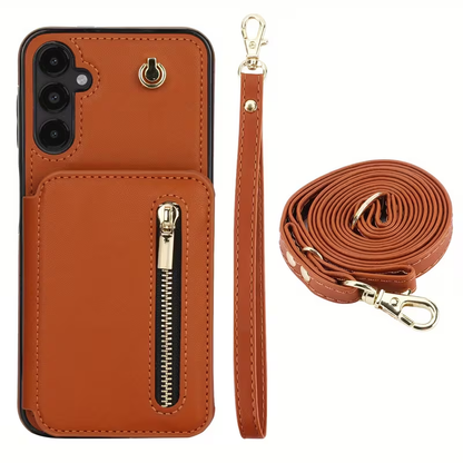 Stylish Genuine Leather Wallet-Style Samsung Phone Case