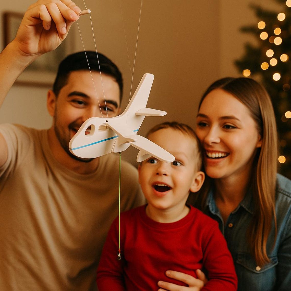 Flying Handmade Solid Wood Airplane Decoration