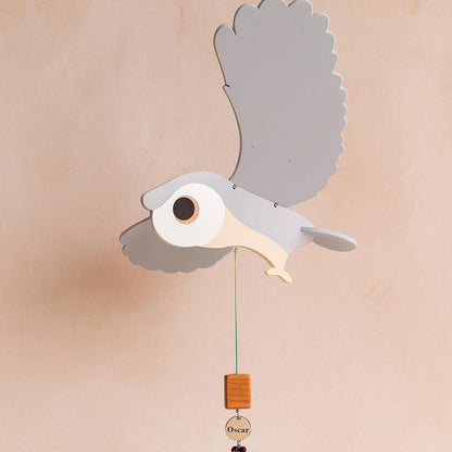 Flying Handmade Solid Wood Forest Owl Decoration