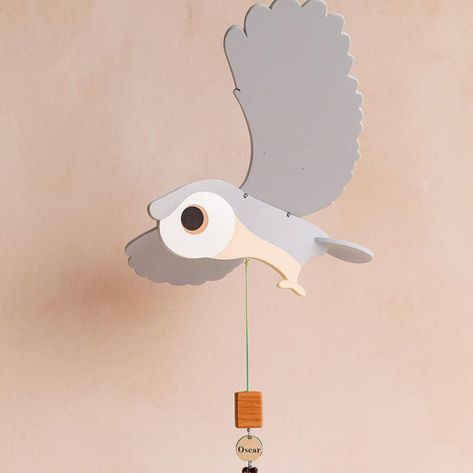 Flying Handmade Solid Wood Forest Owl Decoration