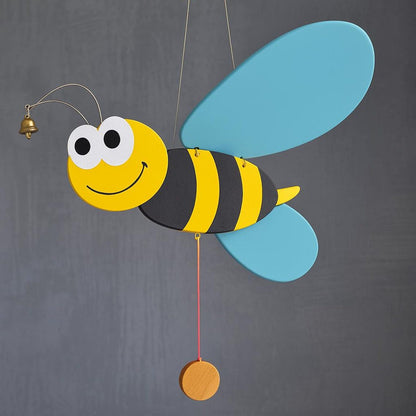 Flying Handmade Solid Wood Bee Decoration