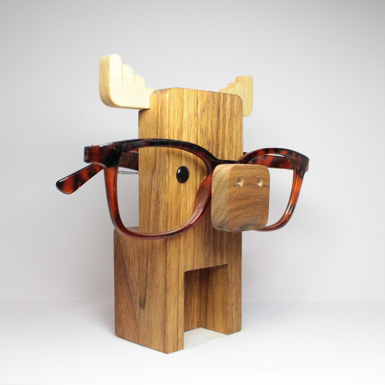 yellowMoose Wearing Eyeglasses Stand.
