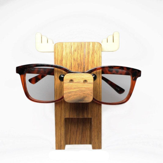 yellowMoose Wearing Eyeglasses Stand.