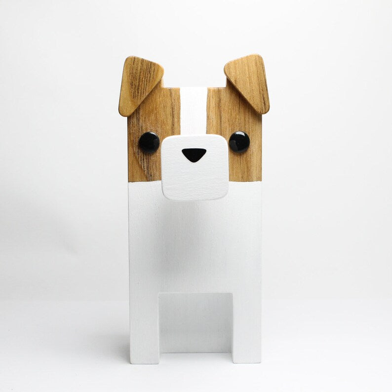 Jack Russell Terrier Wearing Eyeglasses Stand.