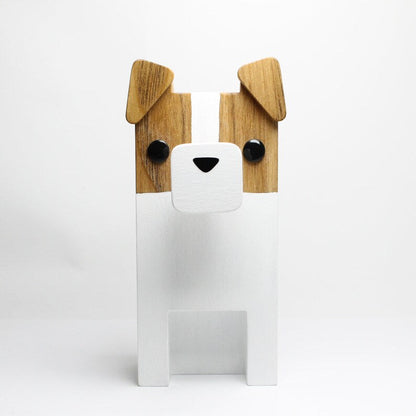 Jack Russell Terrier Wearing Eyeglasses Stand.