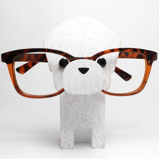 Bichon Frise Dog Eyeglass Stand.
