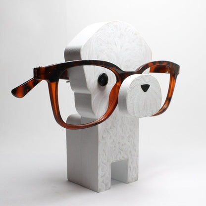 Bichon Frise Dog Eyeglass Stand.