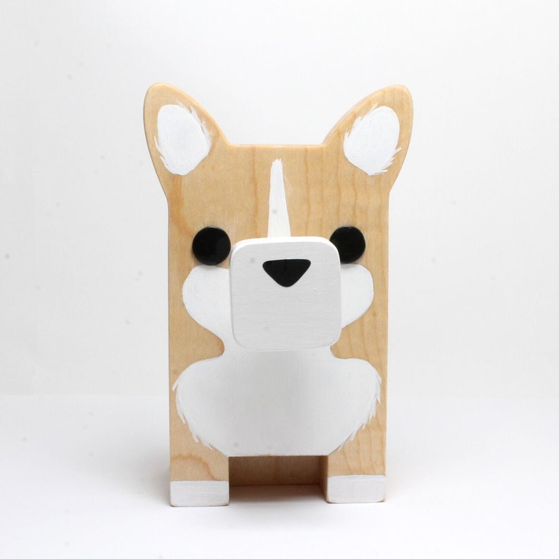 Corgi Dog Wearing Eyeglasses Stand.