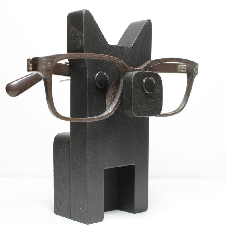 Black German Shepherd Eyeglass Stand.