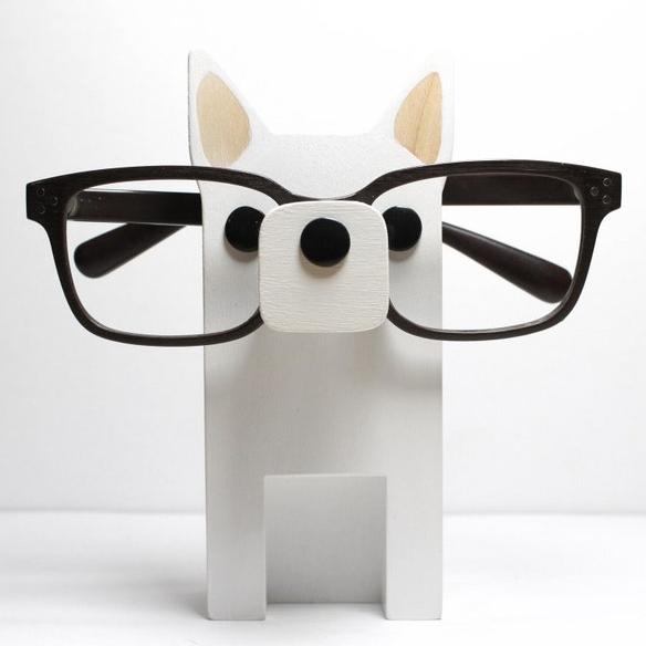 White German Shepherd Eyeglass Stand.