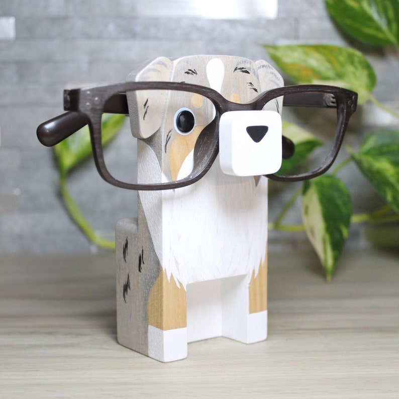 Australian Shepherd Dog Eyeglass Stand.