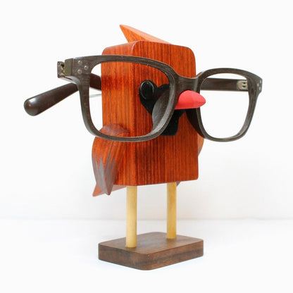 Red Cardinal Bird Eyeglass Stand.