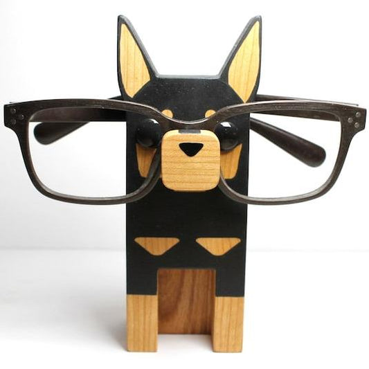 Doberman Dog Eyeglass Stand.