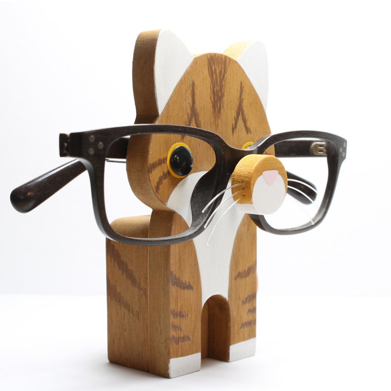 Orange Tabby Cat Eyeglass Stand.
