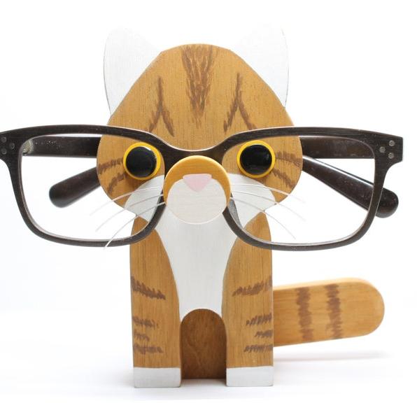 Orange Tabby Cat Eyeglass Stand.