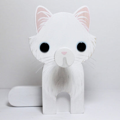 White Persian Cat Eyeglass Stand.