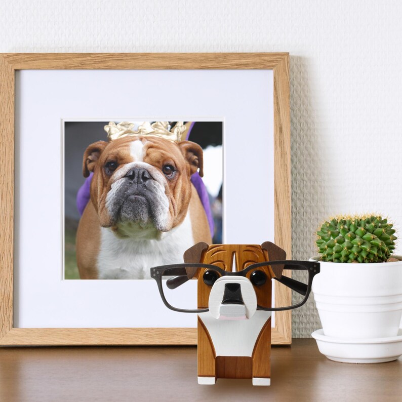 English Bulldog Eyeglass Stand.