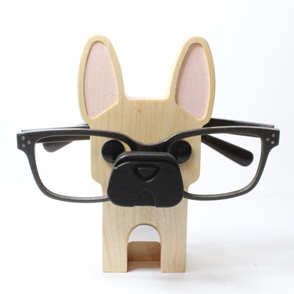 French Bulldog Wearing Eyeglasses Stand.