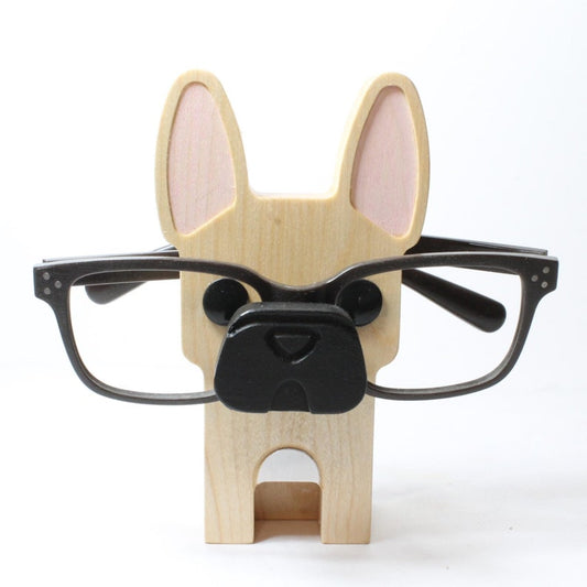 French Bulldog Wearing Eyeglasses Stand.