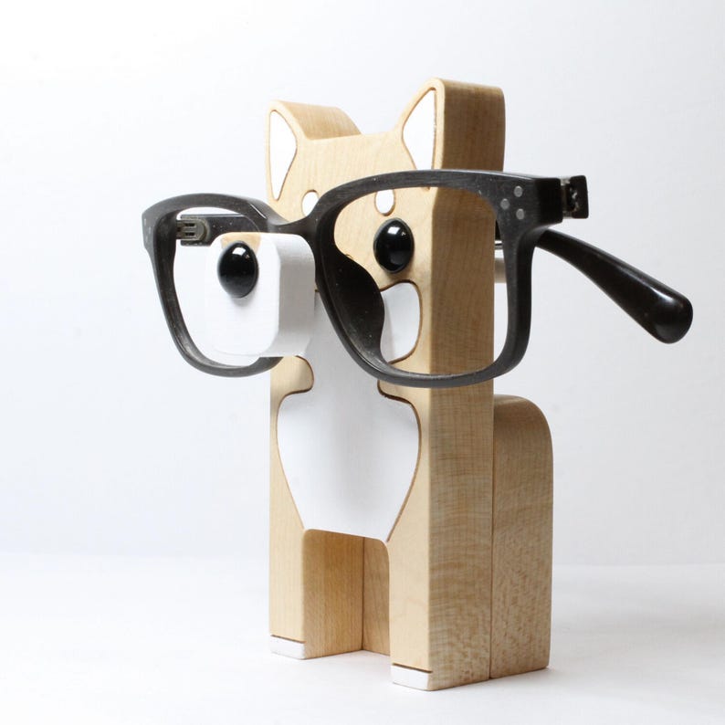 Yellow shiba Inu Dog Eyeglass Stand.