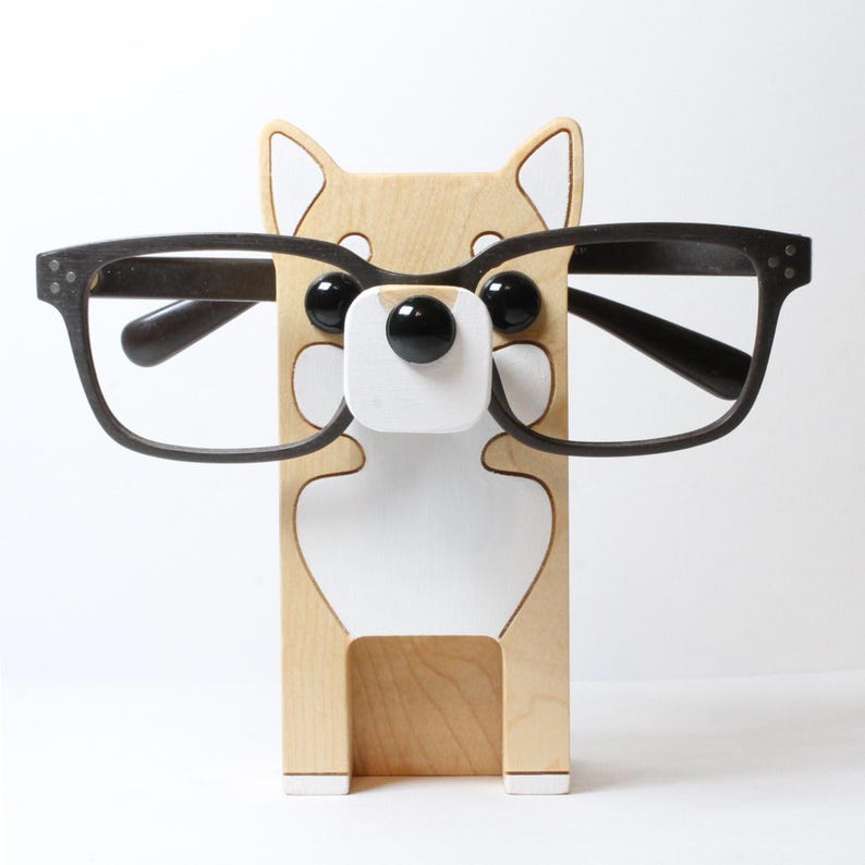 Yellow shiba Inu Dog Eyeglass Stand.