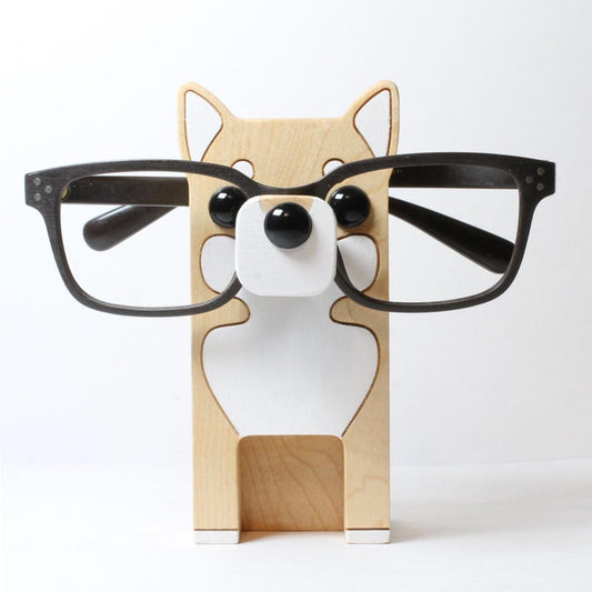Yellow shiba Inu Dog Eyeglass Stand.