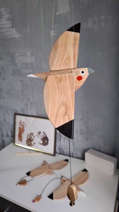Flying Handmade Solid Wood Nightingale Pendant Decoration