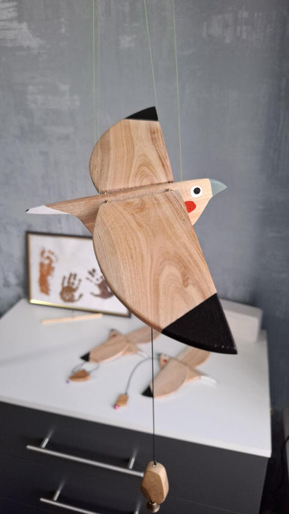 Flying Handmade Solid Wood Nightingale Pendant Decoration
