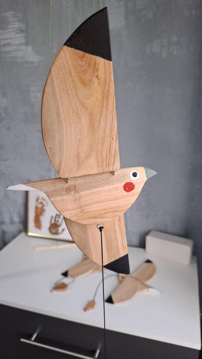 Flying Handmade Solid Wood Nightingale Pendant Decoration