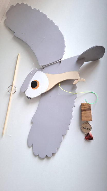 Flying Handmade Solid Wood Forest Owl Decoration