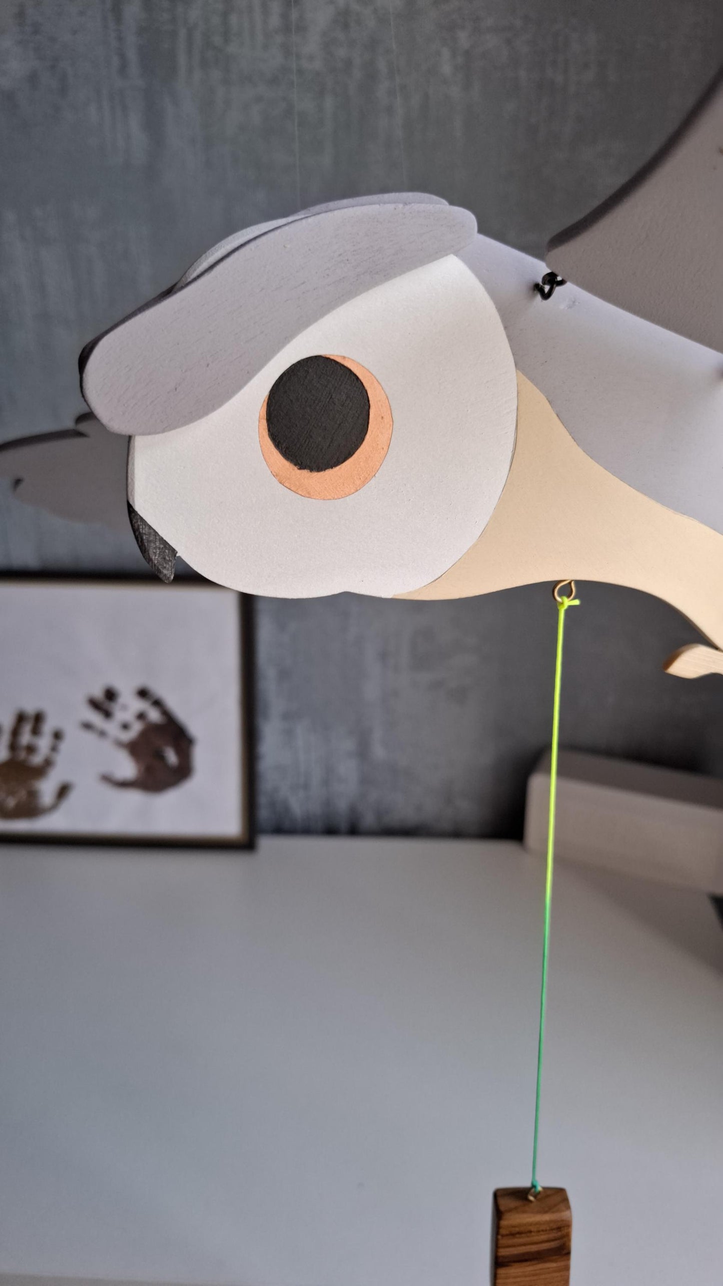 Flying Handmade Solid Wood Forest Owl Decoration